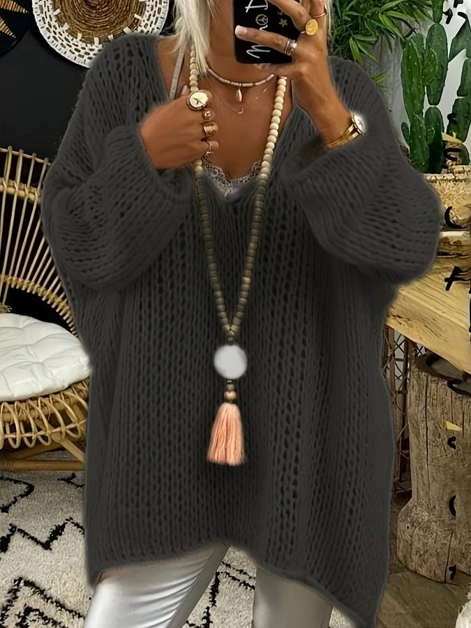R&B | V-Ausschnitt Strickpullover für Den Herbst