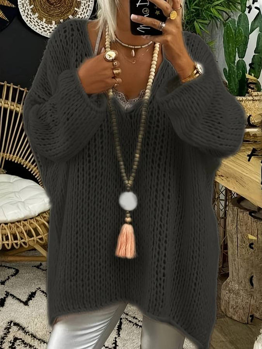 R&B | V-Ausschnitt Strickpullover für Den Herbst