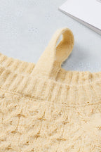 R&B | Aprikosenfarbener asymmetrischer Ausschnitt Pullover mit kalten Schultern und Wimpern