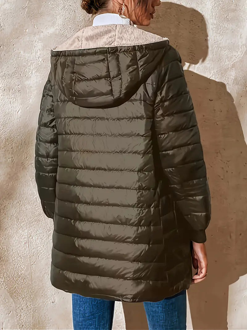 R&B | Mittellange Kapuzen Steppjacke