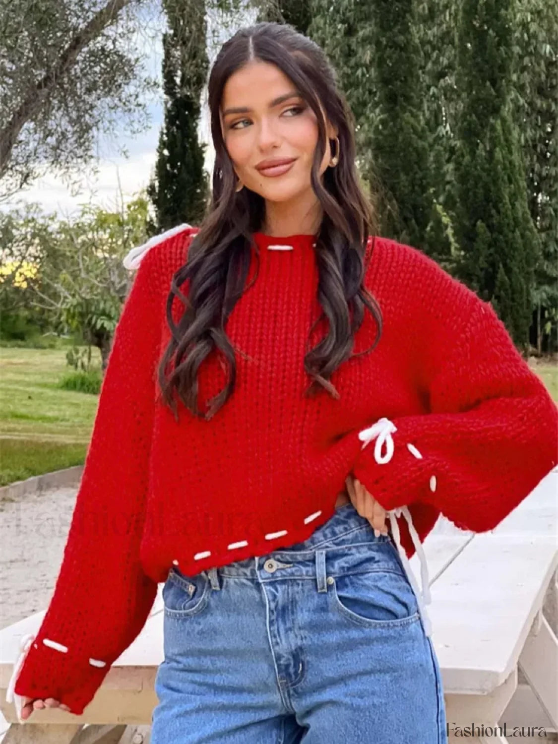 R&B | Gemütlicher Strickpullover mit Kontrastierenden Details