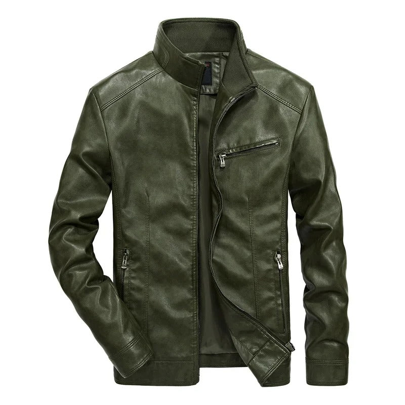 R&B | Lederjacke für Herren Frühlingsjacke mit Reißverschluss