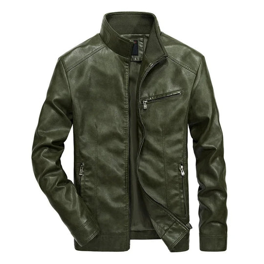 R&B | Lederjacke für Herren Frühlingsjacke mit Reißverschluss
