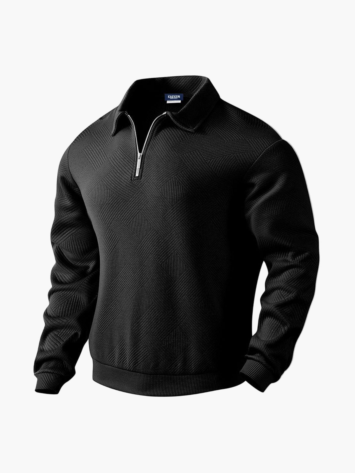 R&B | Halb-Zip Pullover mit Strukturmuster - Smart-Casual Stil für Alltag und Büro