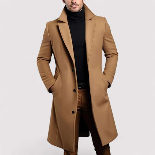 R&B | Herren Langer Winter Wollmantel