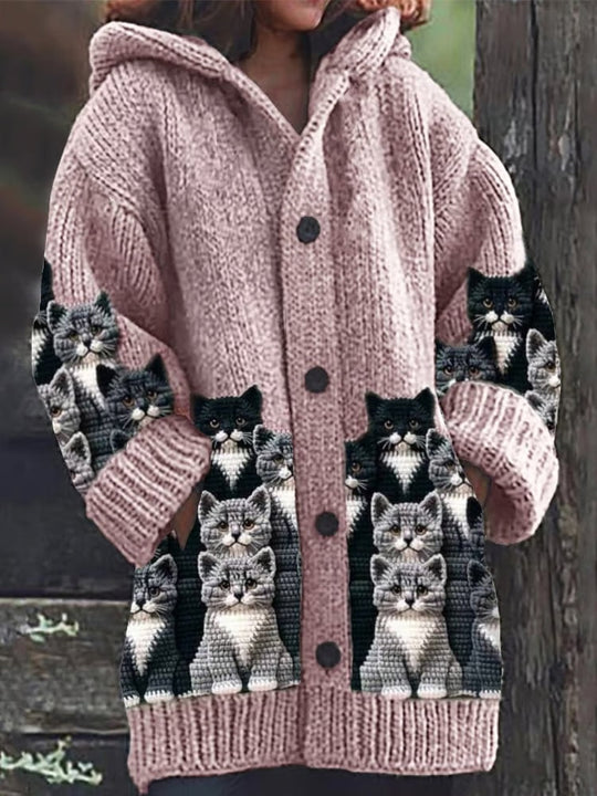 R&B | Skurrile Katze Strickjacke