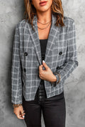 R&B | Karierte Doppelt breasted Klappen-Taschen Blazer