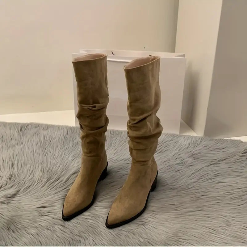R&B | Hochhackige Wildleder Spitze Knöchelstiefel
