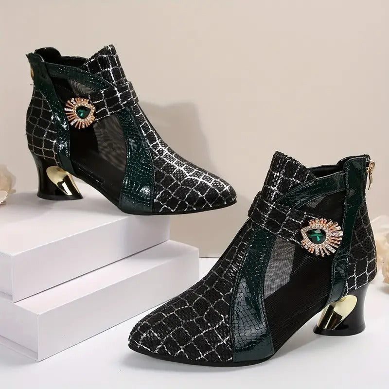 modische Damen-Schuhe, luftiges Mesh mit Kristallverzierung. Heidi Mode Heidi Mode