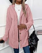 R&B | Jacke - Kunstpelz - Lockere Passform - Mit Kapuze und Knopfdetails