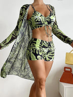 R&B | Dreiteilige Bluse mit hoher Taille und langen Ärmeln mit Kordelzug