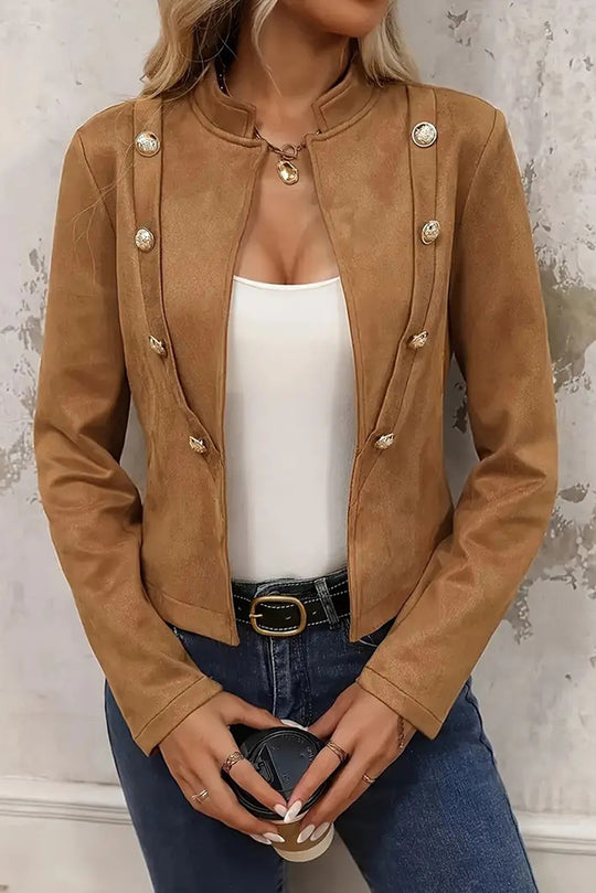R&B | Schlicht Doppelt Gefütterte Verzierte Jacke