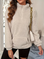 R&B | Leichtgewicht Teddy Pullover mit Reißverschluss und Tasche Polyester Warm und Praktisch
