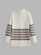 R&B | Miss Paris Mock Neck Gestreifter Pullover