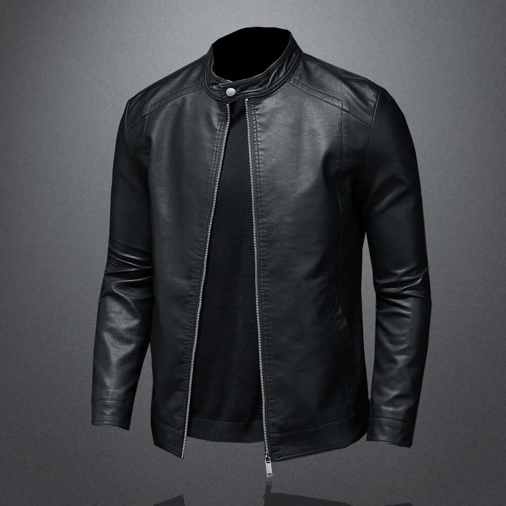R&B | Klassischer Stil Kunstleder Bikerjacke für Männer