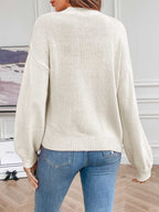 R&B | Strickcardigan mit Blütendetails Offene Vorderseite Feminin und Stylisch