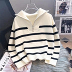 R&B | Gestreifter Statement-Pullover mit Kräftigen Farbfeldern