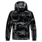 R&B | Gesteppt Herrenjacke mit Kapuze und Vinyleffekt