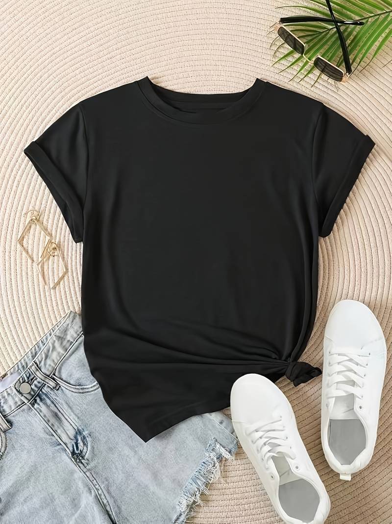 R&B | Schlichtes, einfaches Rundhals-T-Shirt