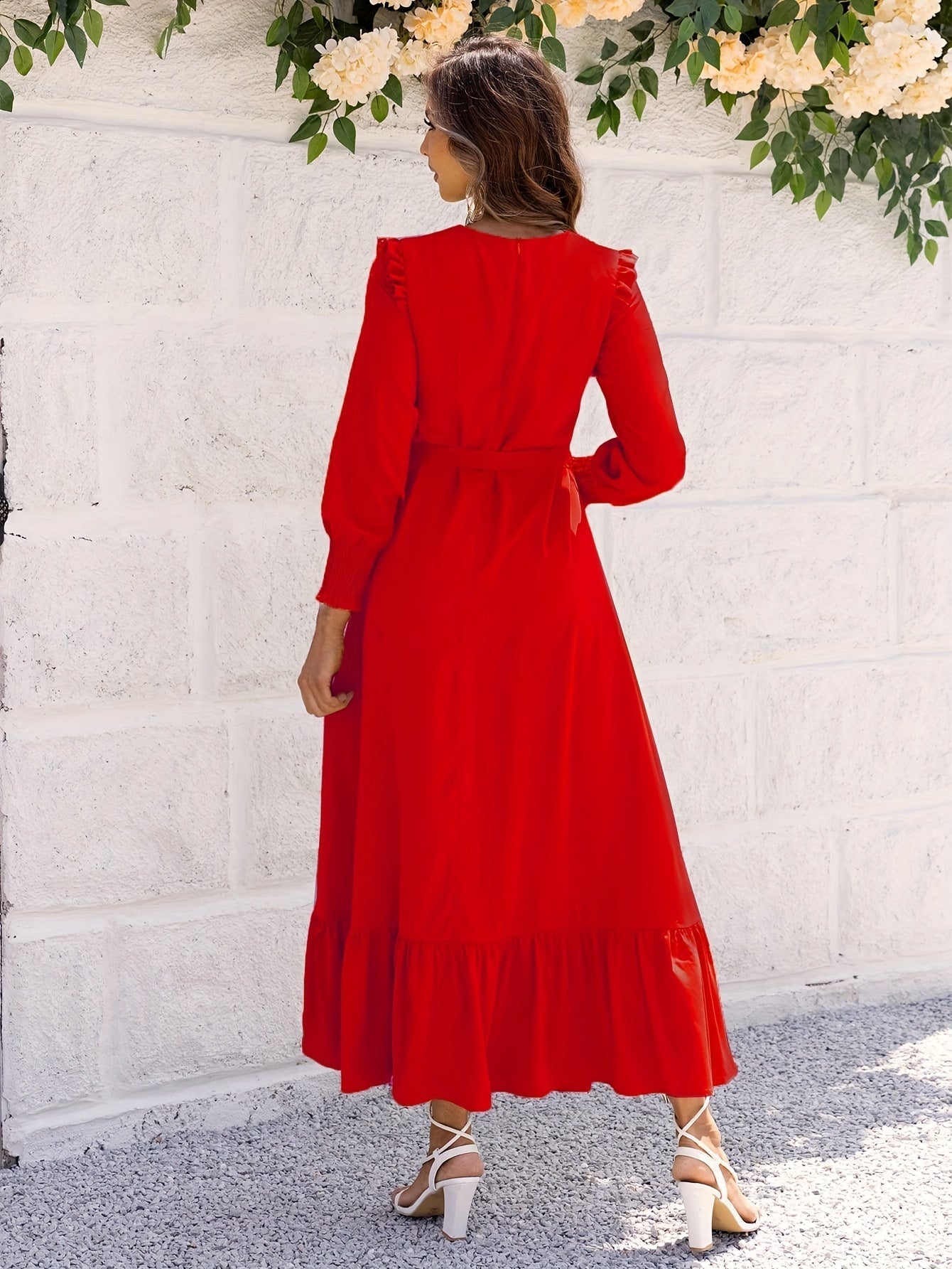 Maxikleid mit Bindegürtel | Leila