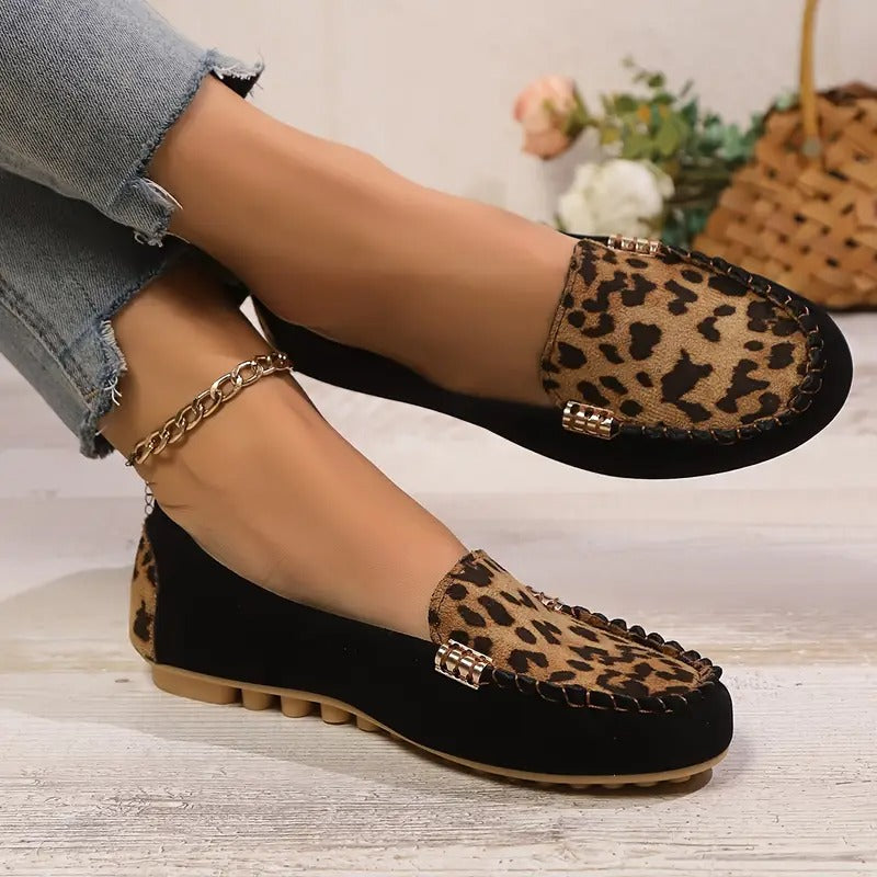 Bequeme Damen-Slipper mit wildem Leopardenprint R&B R&B