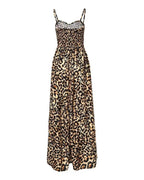 R&B | Kleid mit Leopardenmuster und Hosenträgern mit V-Ausschnitt