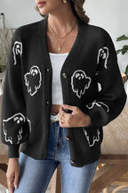R&B | Halloween-Geist-Button-Pullover