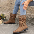 R&B | Retro-Charme Schlabbernde Schnallen-Riemen Western Stiefeletten