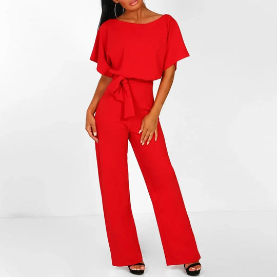 R&B | Eleganter Jumpsuit Mit Rüschärmeln Und Gürtel