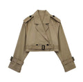 R&B | Stylischer kurzer Trenchcoat - Elegantes Gürtel-Design