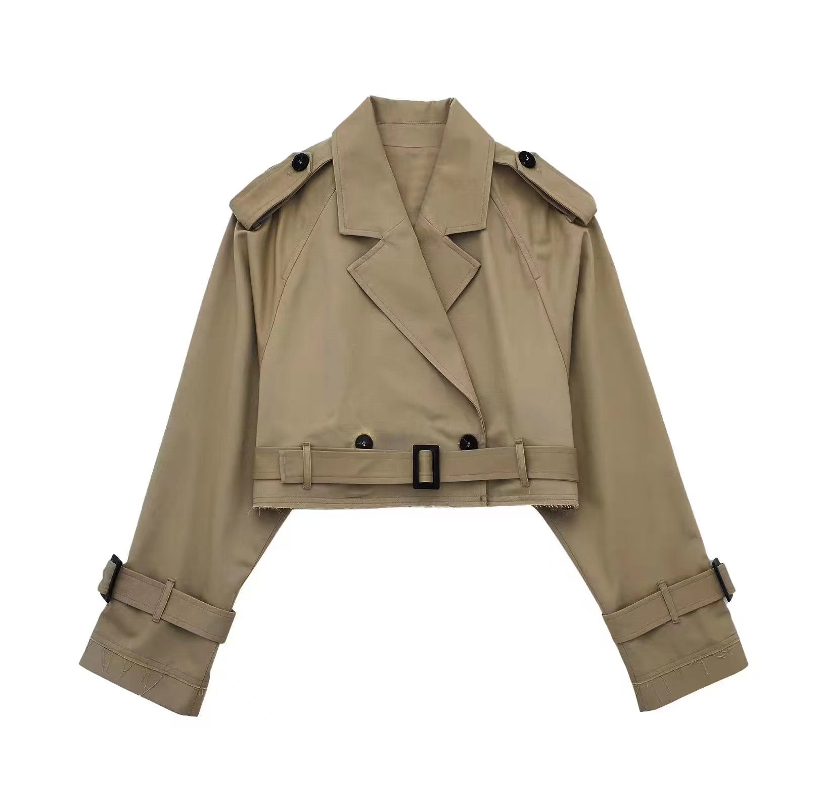 R&B | Stylischer kurzer Trenchcoat - Elegantes Gürtel-Design