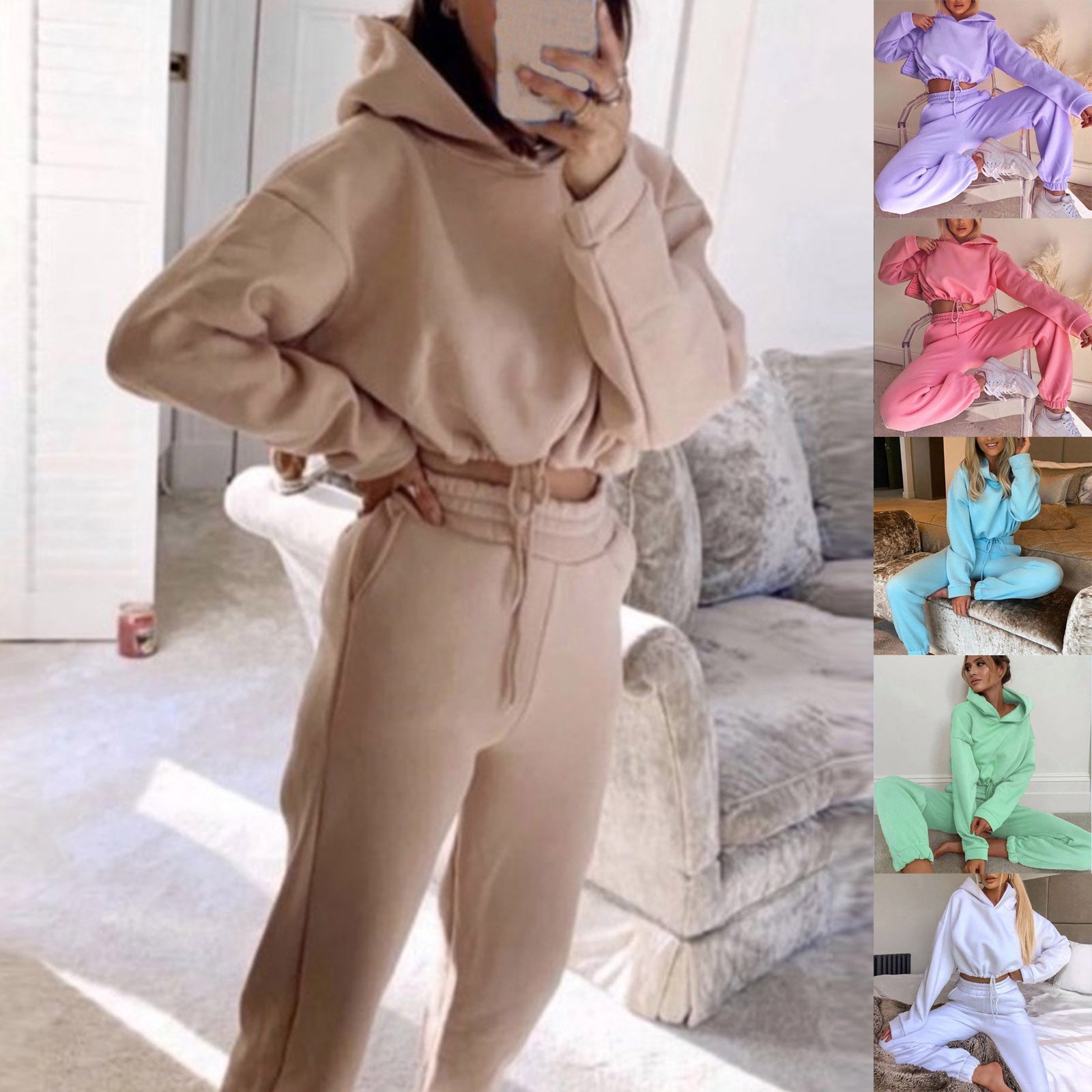 R&B | Jogginganzug Zweiteiler mit Cropped Hoodie