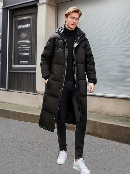 R&B - Warme Lange Gesteppte Winterjacke für Männer