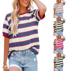 R&B | Gestreiftes T-Shirt mit Rundhalsausschnitt für Damen
