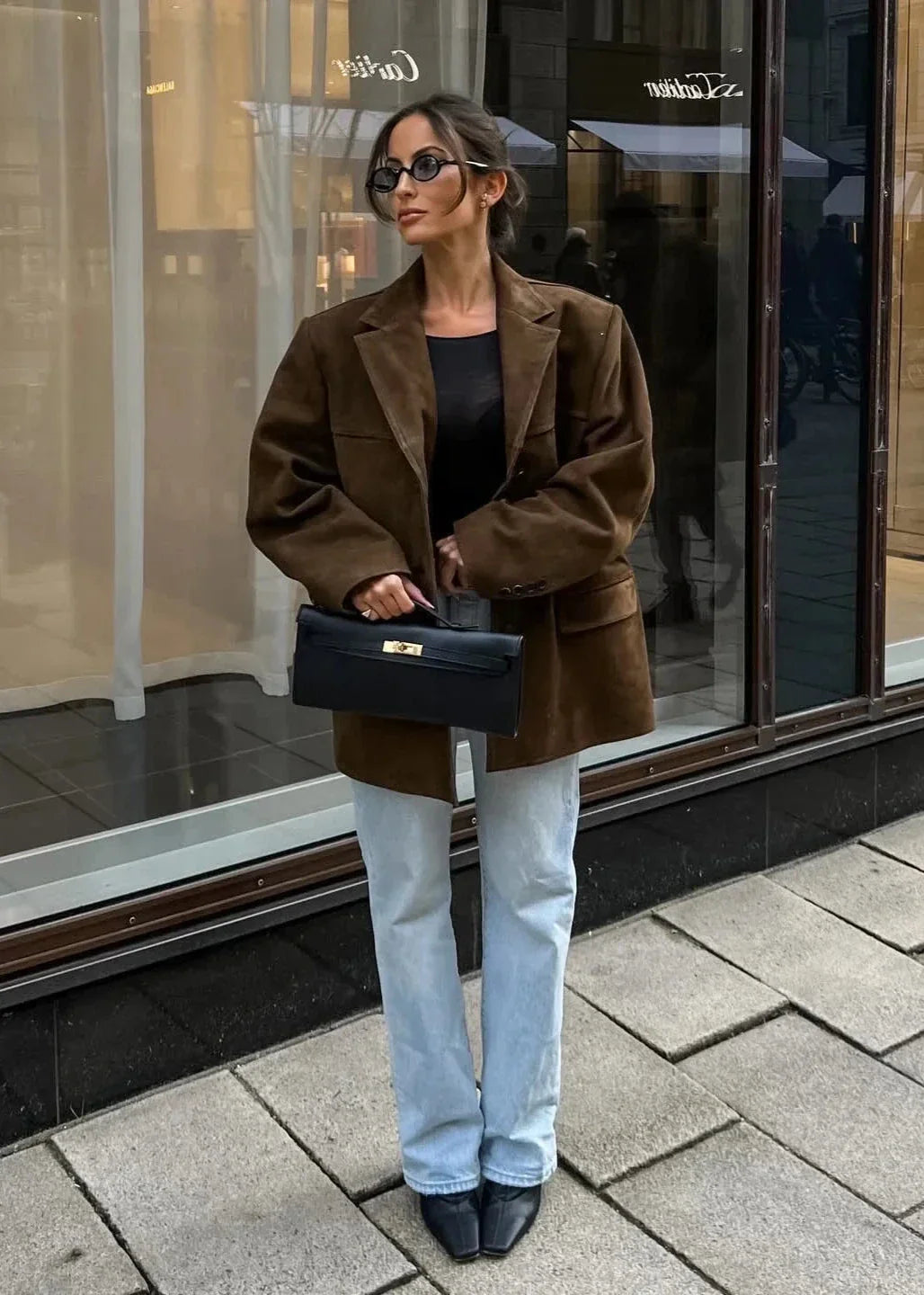 R&B | Samt Wildlederjacke mit Retro-Revers