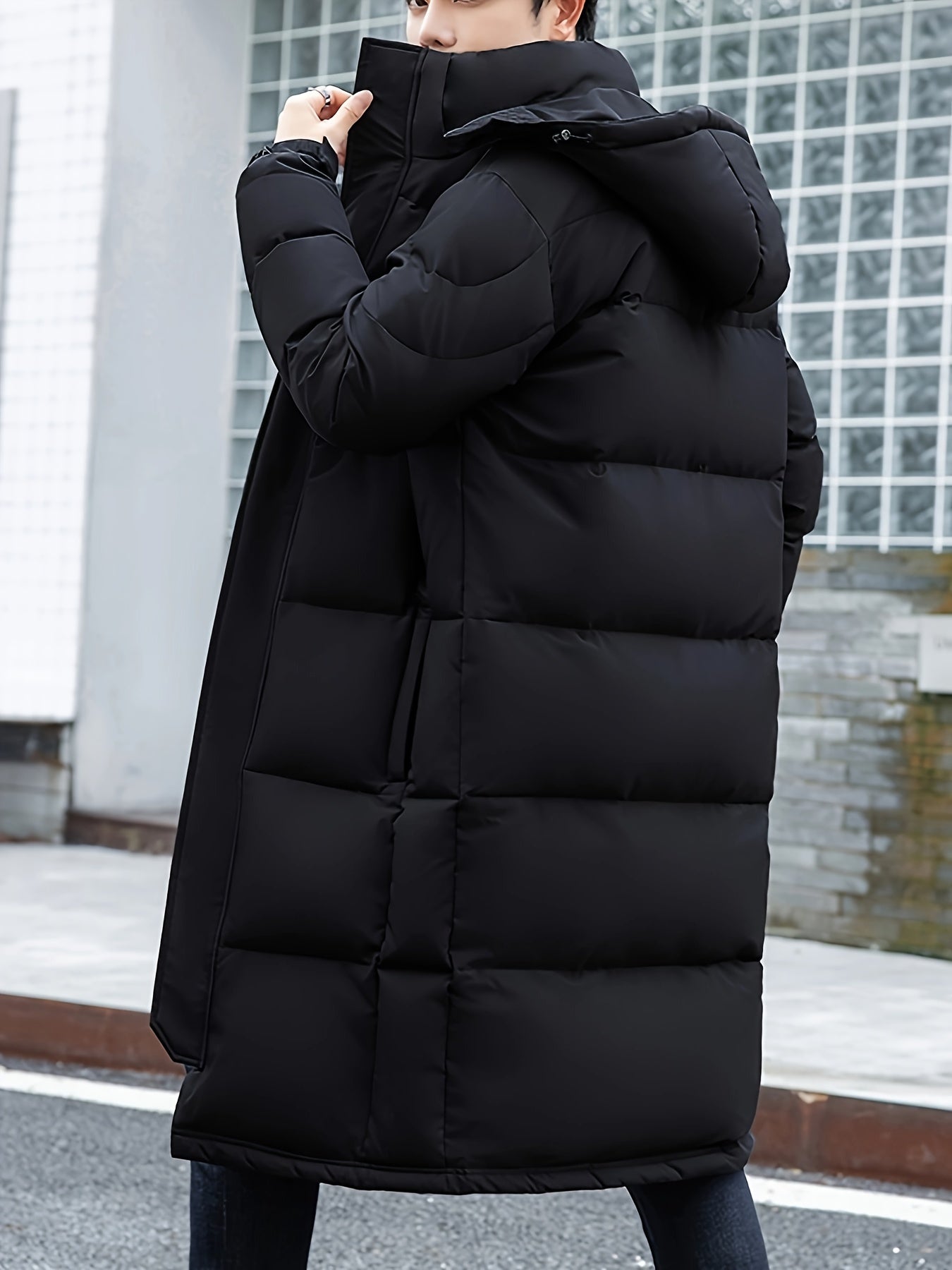 R&B | Lange Pufferjacke mit Kapuze Polyester Isolierend und Stilvoll