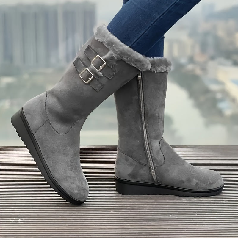 R&B | Verstärkte Samt Mittelrohr Schnee Stiefel
