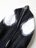 R&B | Hoodie mit Reißverschluss Und Spinnenprint