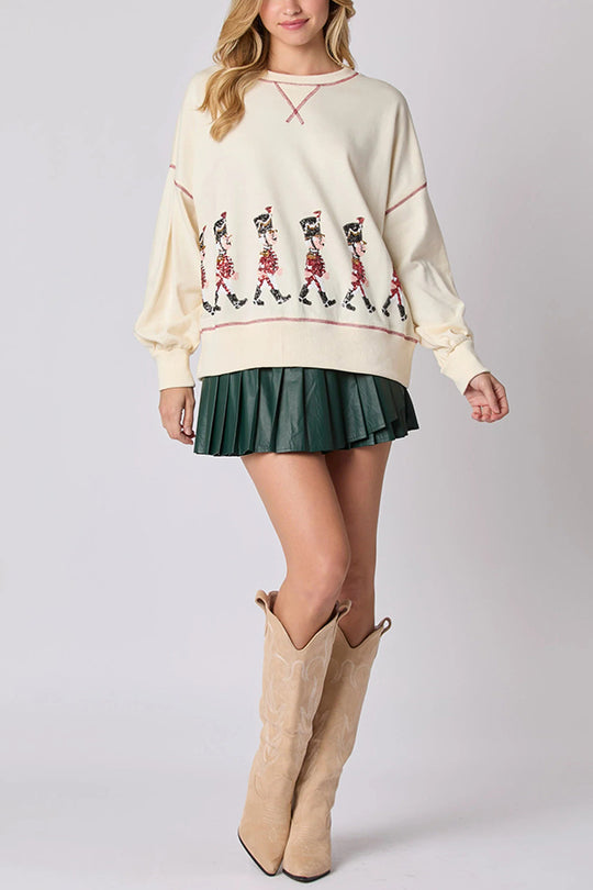 R&B | Weihnachts Soldat Pailletten Langarm Freizeit Sweatshirt
