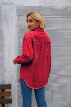 R&B | Zerrissene Rohsaum-Denimjacke