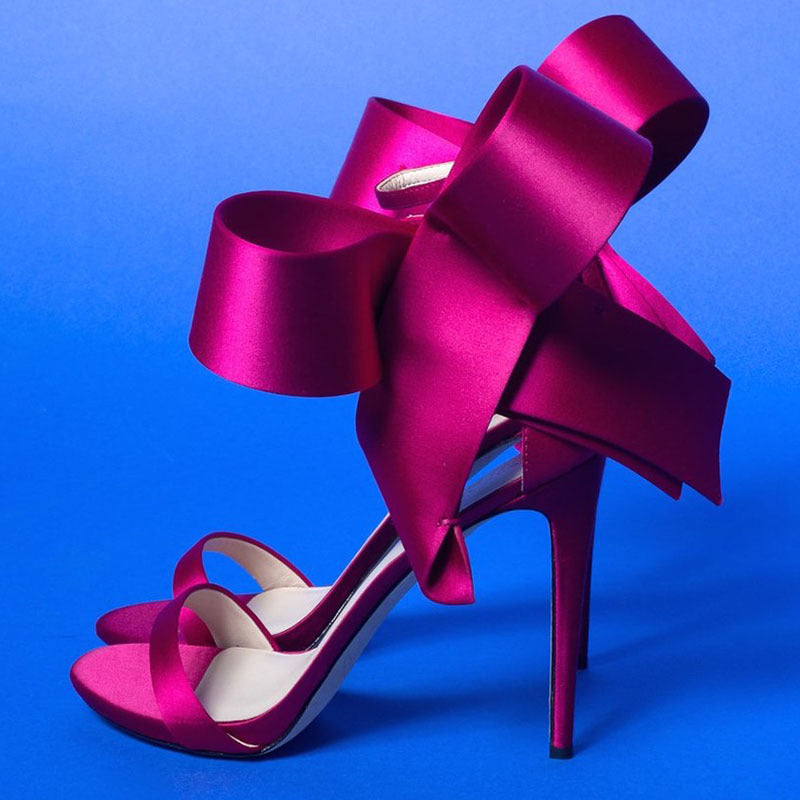 R&B | Sommer Übergröße Schleife Knöchelriemen High Heels Sandalen für Frauen