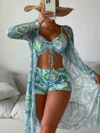 R&B | Bedrucktes dreiteiliges Bikini-Set