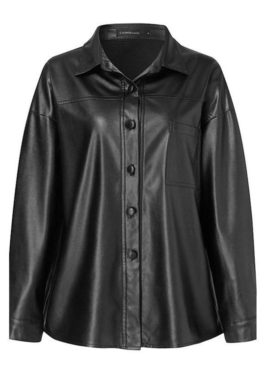 R&B | Kunstleder Button-Up Jacke