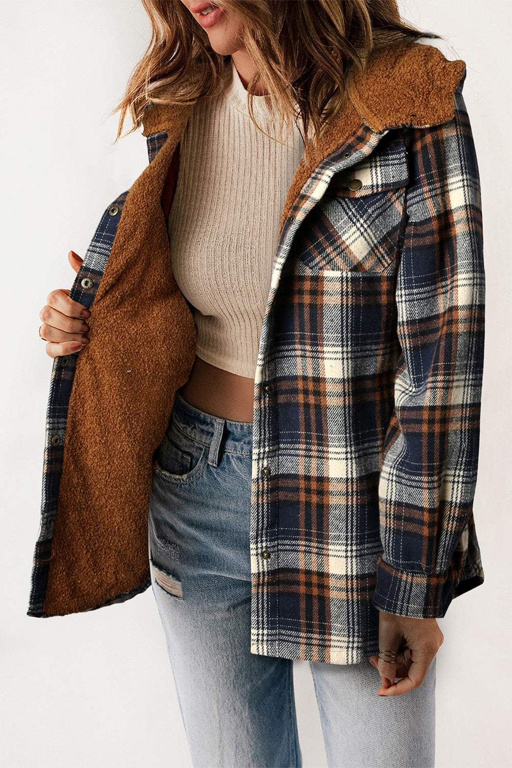 R&B | Gepunktete Jacke mit Kapuze Weiches Plüschfutter Perfekt für Kalte Tage