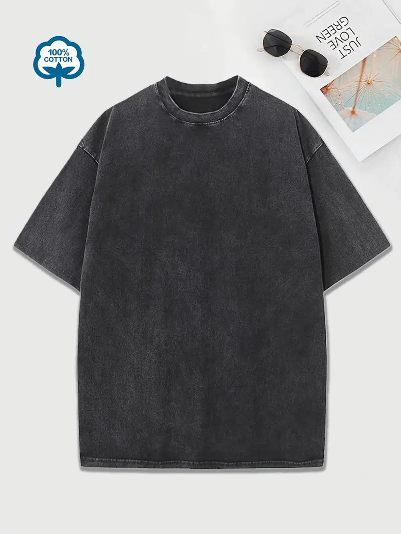 R&B | Baumwoll-T-Shirt mit Rundhalsausschnitt
