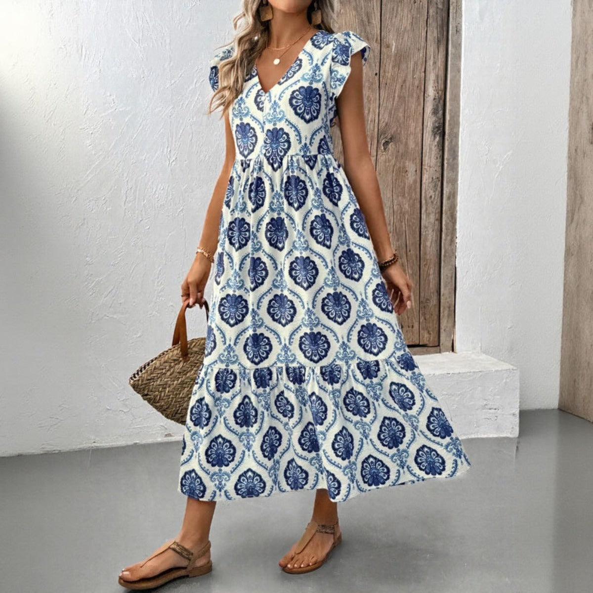 R&B | Kleid mit tiefem V-Ausschnitt