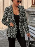 R&B | Eleganter Business Langblazer mit Leopardenmuster für alle Jahreszeiten