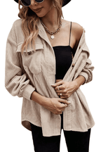 R&B | Rippierte Hemdjacke Baumwollmischung Komfortabel und Elegant