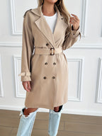 R&B | Gürteltrenchcoat mit langen Ärmeln für Frauen Perfekt für den Alltag
