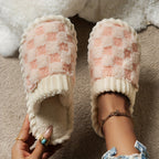 Creme Flauschige Damen Pantoffeln R&B